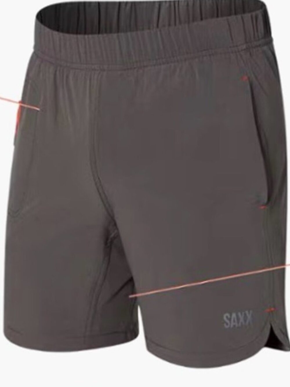 Saxx Gainmaker 2N1 Shorts - Charcoal size large. Grey shell and grey liner 7”